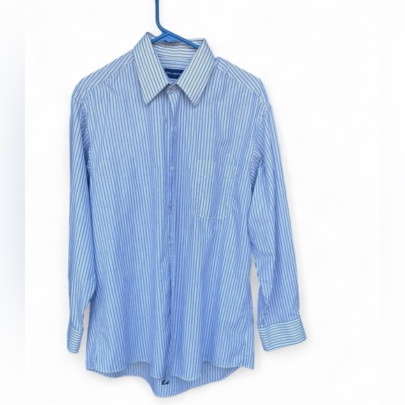 John Ashford Light Blue Striped Button Down Shirt - Picture 1 of 4
